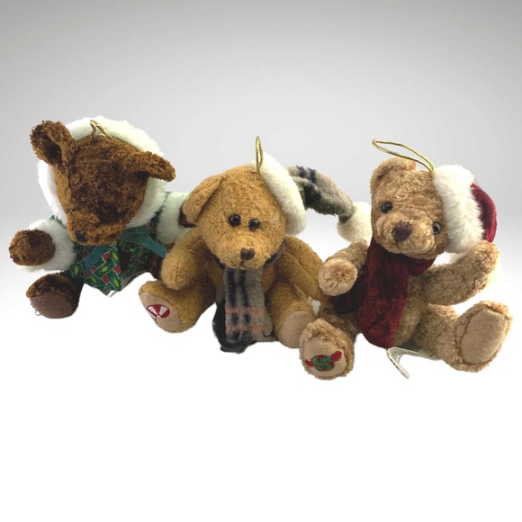 Hugfun Plush Stuffed Animal Ornaments Christmas Lot of 9 Bears Penguin Santa 6” - Picture 9 of 11